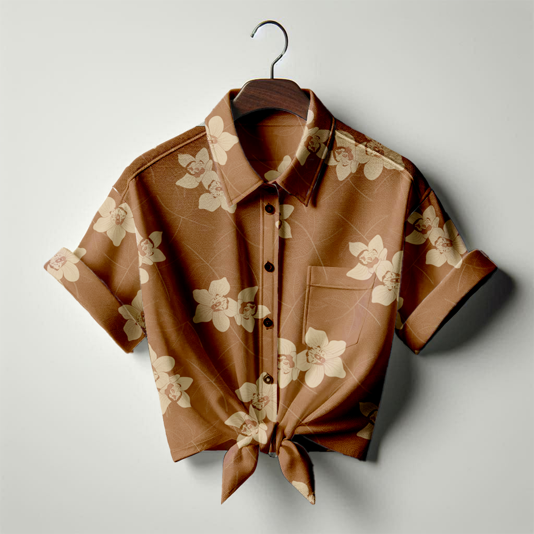 Sombra de caoba moca Blusa camisera