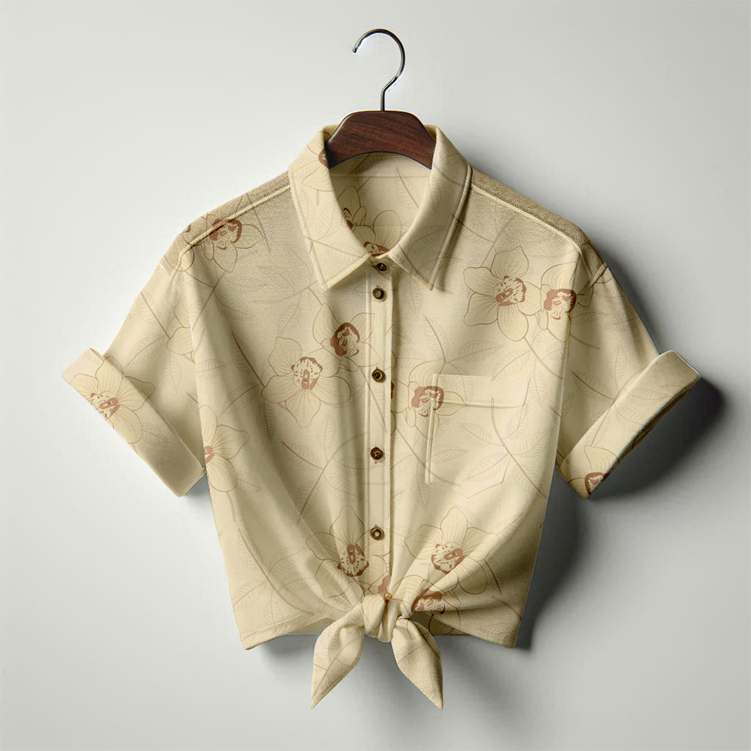 Sombra de caoba arena Blusa camisera