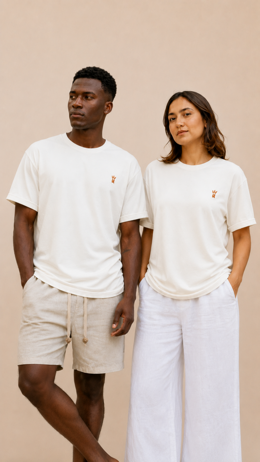 Camiseta de Algodón Peruano - Blanco Perla