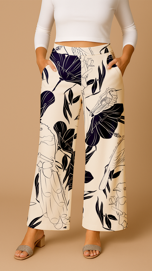 Vuelo tropical arena Pantalón palazzo