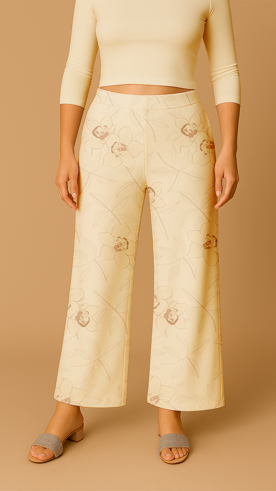 Sombra de caoba arena Pantalón palazzo