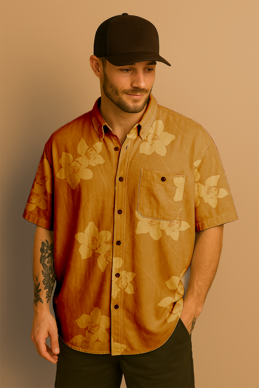 Sombra de caoba moca Camisa oversize