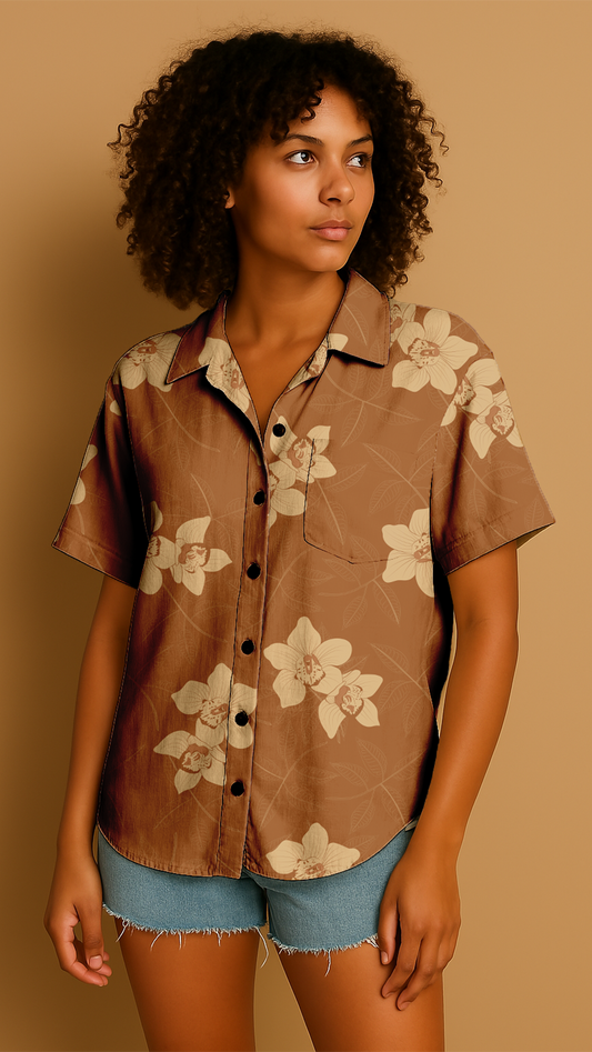 Sombra de caoba moca Blusa camisera