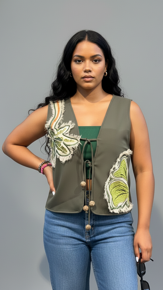 Chaleco Selva bordada